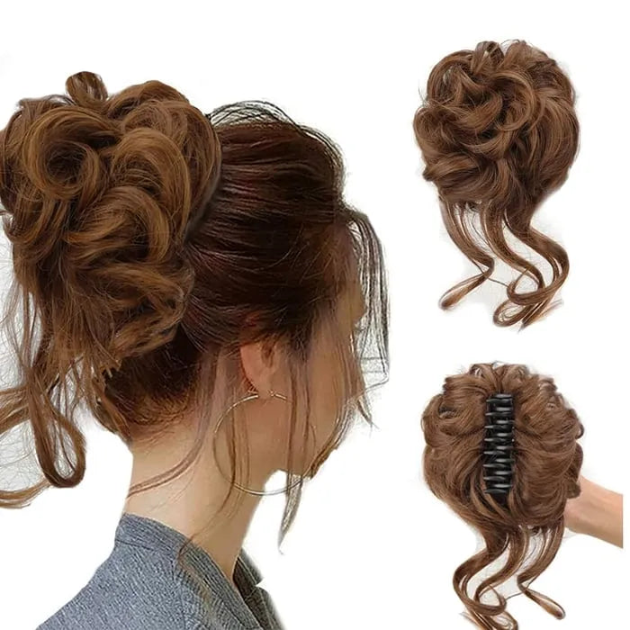 Curly Bun Hair Claw Clips